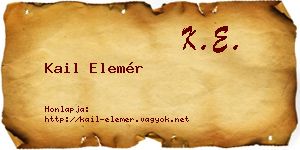 Kail Elemér névjegykártya